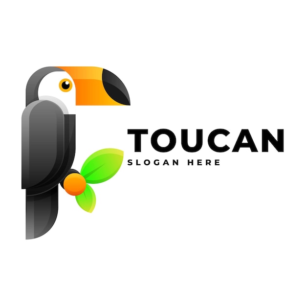 Ilustración del logotipo vectorial Tucán Gradiente Estilo colorido
