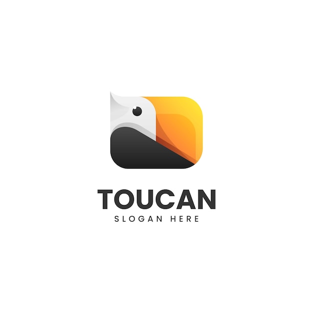 Ilustración del logotipo vectorial Tucán Gradiente Estilo colorido