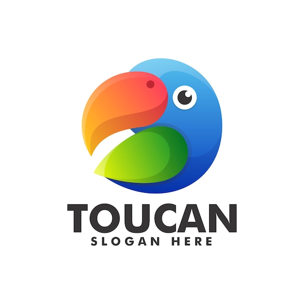 Ilustración del logotipo vectorial Tucán Gradiente Estilo colorido