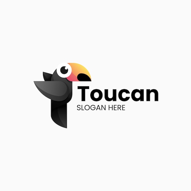 Ilustración del logotipo vectorial Tucán Gradiente Estilo colorido