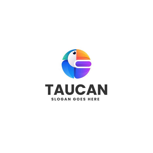 Ilustración del logotipo vectorial Tucán Gradiente Estilo colorido