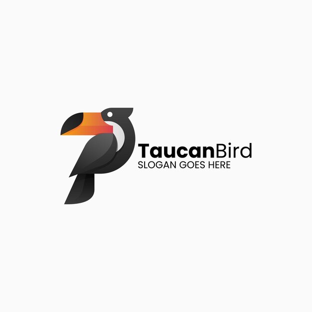 Ilustración del logotipo vectorial Tucán Gradiente Estilo colorido