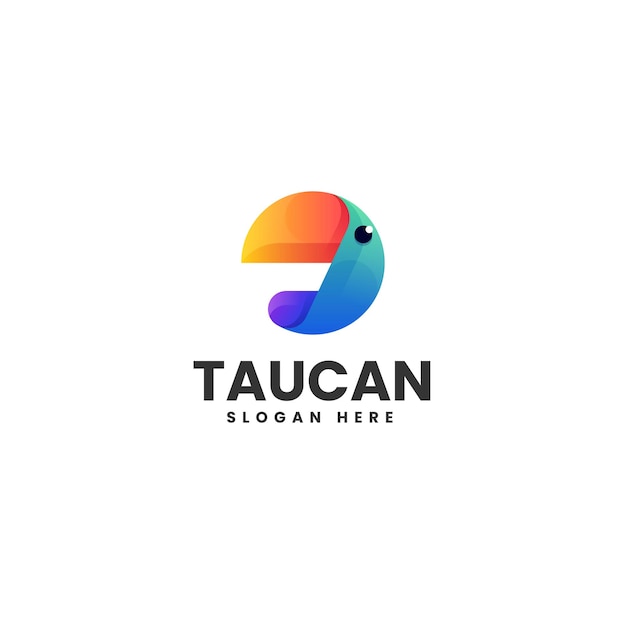 Ilustración del logotipo vectorial Tucán Gradiente Estilo colorido
