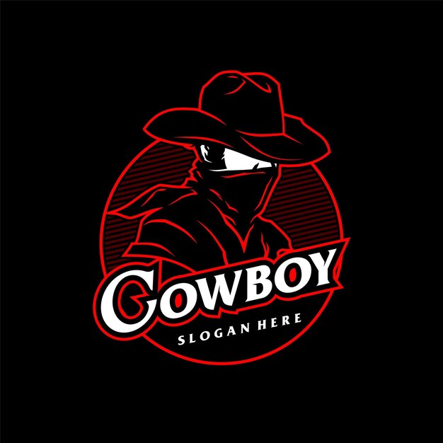 Vector ilustración del logotipo vectorial del vaquero