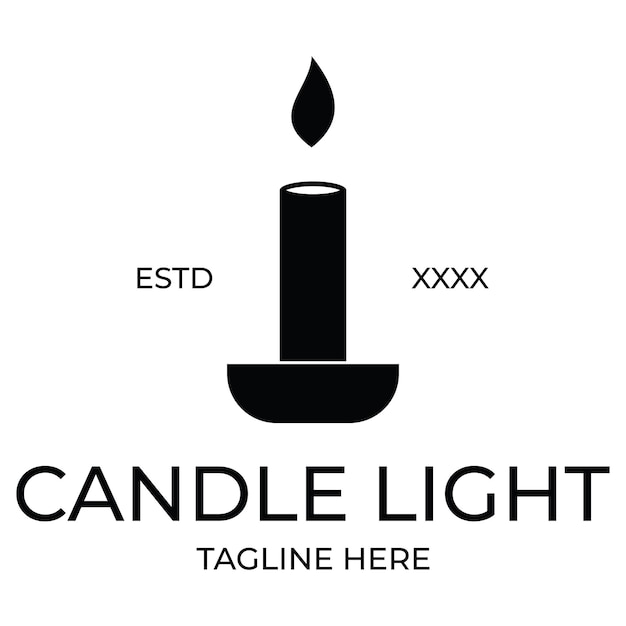 Ilustración de logotipo vintage a la luz de las velas