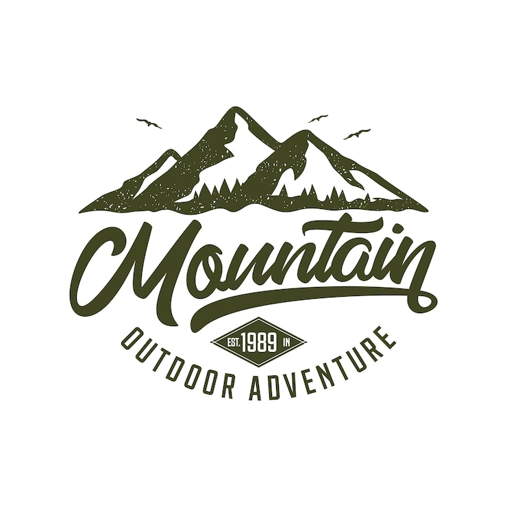 Vector ilustración del logotipo vintage de montaña