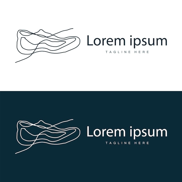 Ilustración del logotipo del zapato diseño vectorial concepto de zapatilla de deporte línea funky apariencia de calzado simple