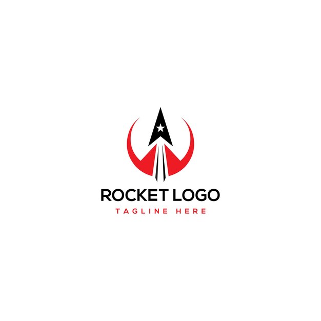Ilustración de logotipos modernos de cohetes y naves espaciales y diseño de plantillas vectoriales