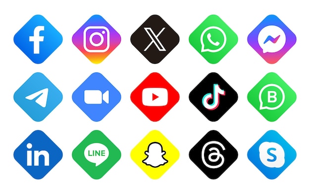 Vector ilustración de los logotipos de las redes sociales