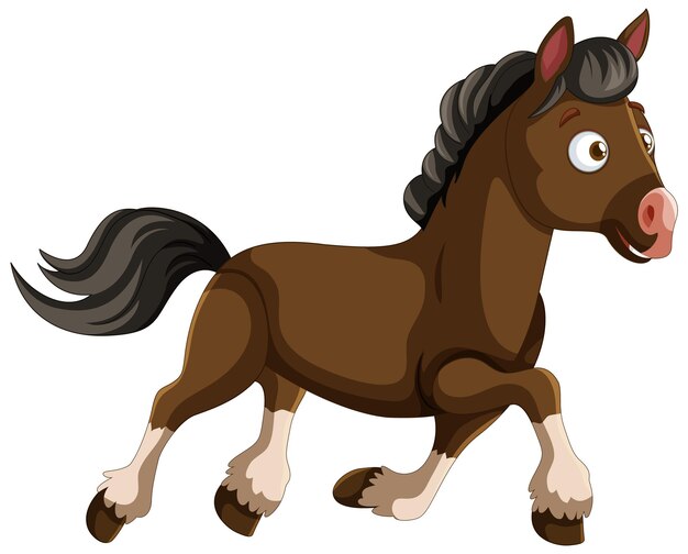 Ilustración lúdica de un caballo de dibujos animados