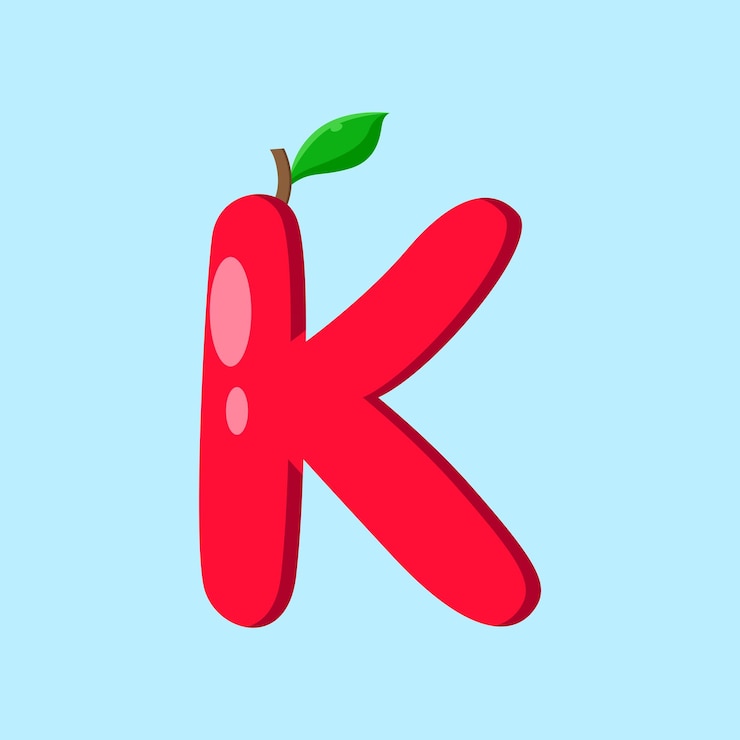 Vector ilustración de la lúdica letra k de la fresa