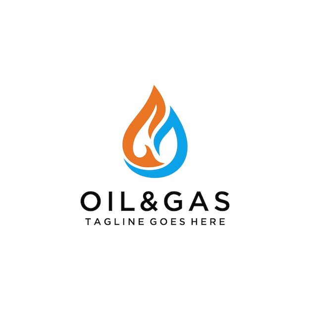 Ilustración lujo fuego llamas y gas diseño logo icono vector logo diseño