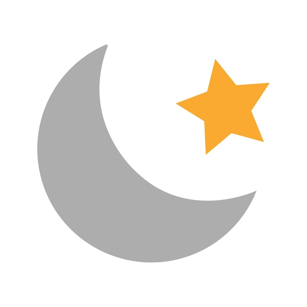 ilustración de una luna creciente y una estrella. símbolo islámico.