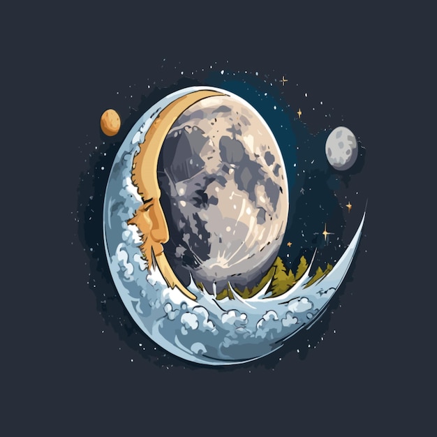 Vector ilustración de las lunas