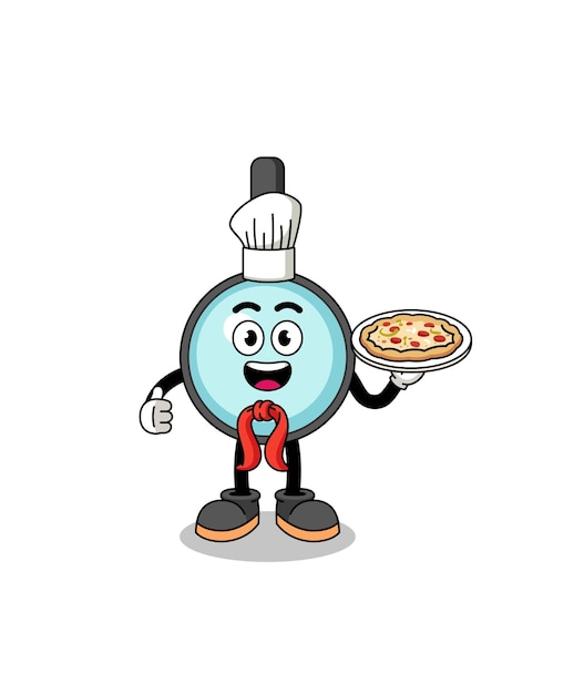 Ilustración de lupa como chef italiano