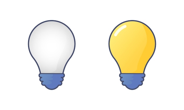 Ilustración de la luz de la energía de la bombilla y la innovación empresarial de la idea de la creatividad brillante en el fondo transparente