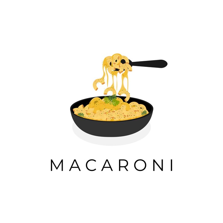 Ilustración de macarrones con queso derritiéndose sobre una olla