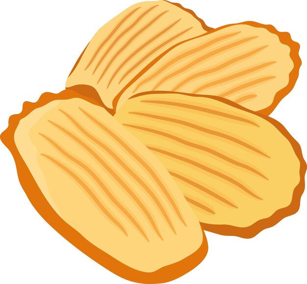 Ilustración de Madeleine Cookies aislada en un fondo blanco