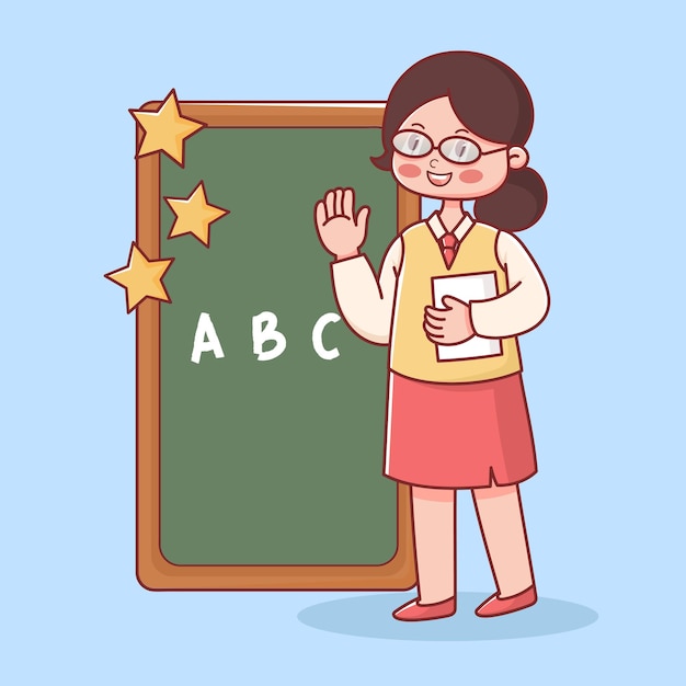 Ilustración Maestro Icono Diseño de personajes Inspirador Educación y aprendizaje Simbolizando orientación