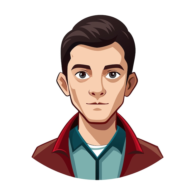 Vector una ilustración de un maestro masculino chaqueta roja corbata verde arte vectorial