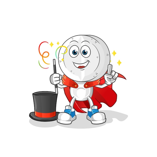 Ilustración de mago de dibujos animados de cabeza de tableta de medicina. vector de caracteres