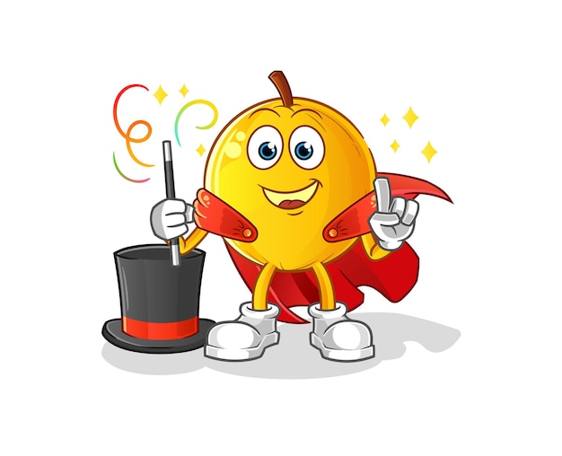 Ilustración del mago de la fruta Langsat. vector de caracteres
