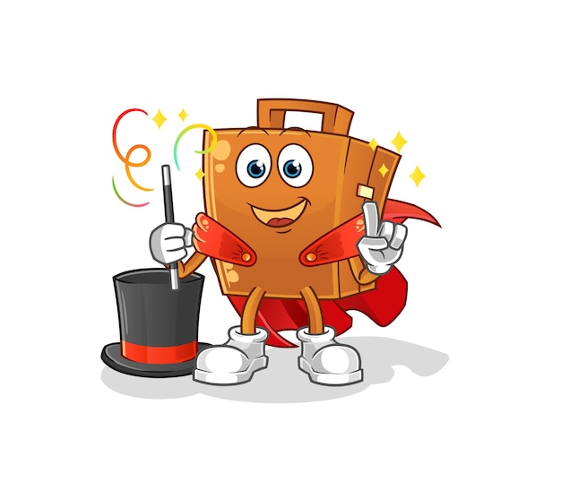 ilustración de mago de maleta. vector de caracteres