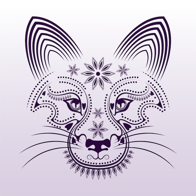 Vector ilustración de mandala animal dibujado a mano