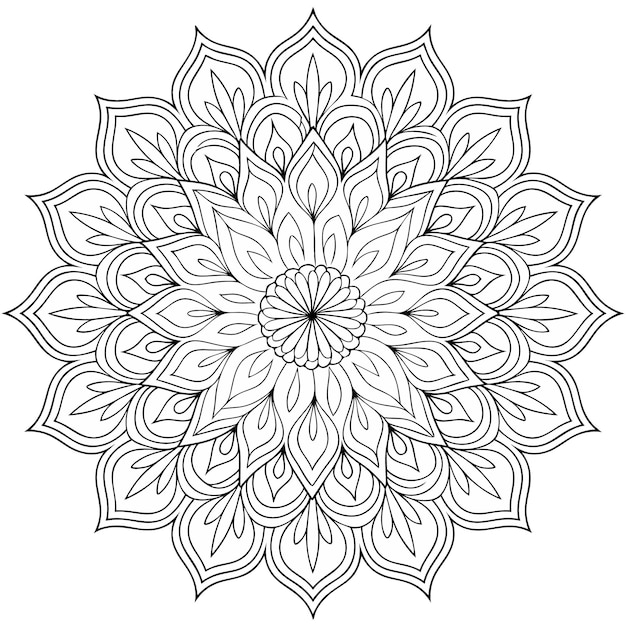 Ilustración de mandala de arte de líneas