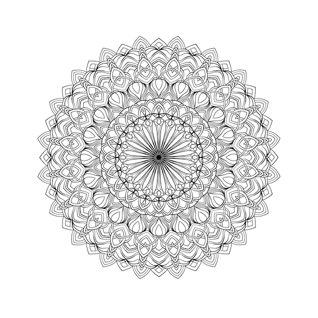 Ilustración de mandala para colorear la página del libro u otro proyecto creativo Patrón de encaje redondo Arteterapia de dibujo intuitivo