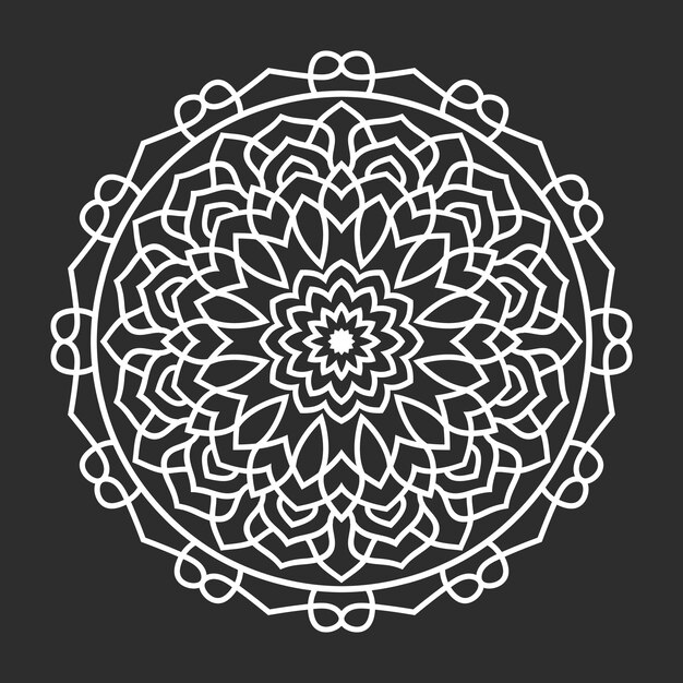 Ilustración de mandala para colorear vector de página de libro Diseño