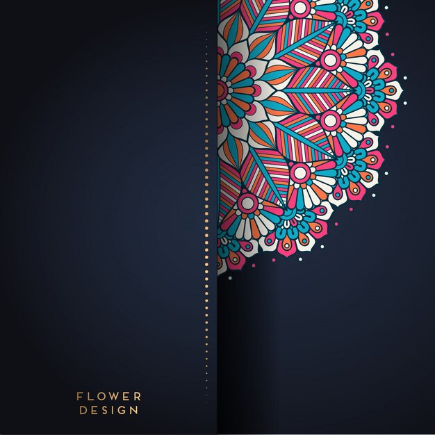 Ilustración de mandala en diseño floral