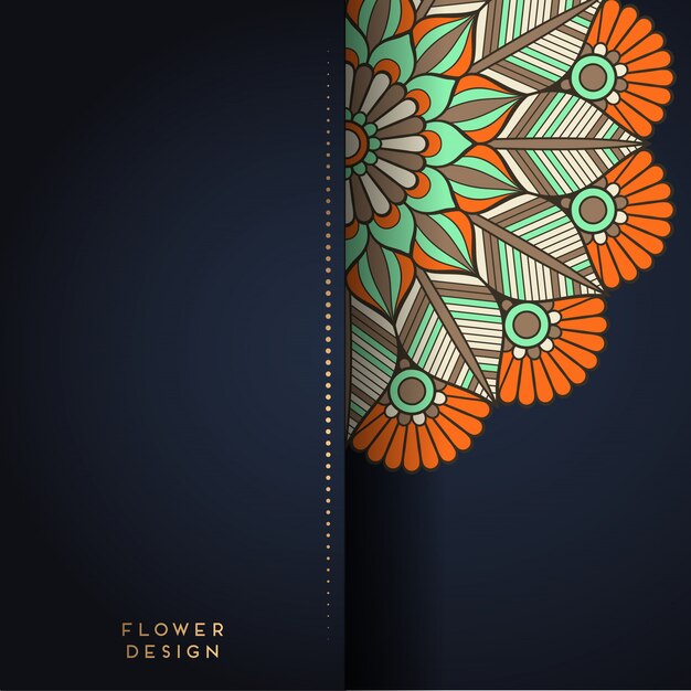 Ilustración de mandala en diseño floral