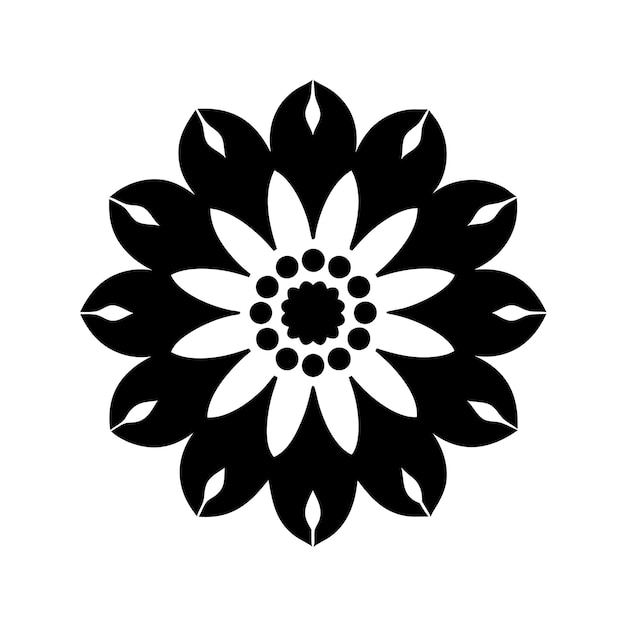 Ilustración de mandala de flores circulares elemento de patrón de decoración de mandala abstracto floral