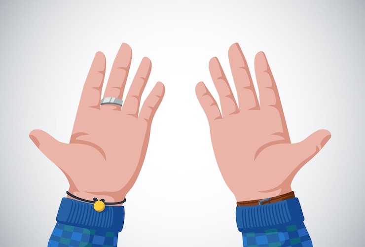 Vector ilustración a mano abierta