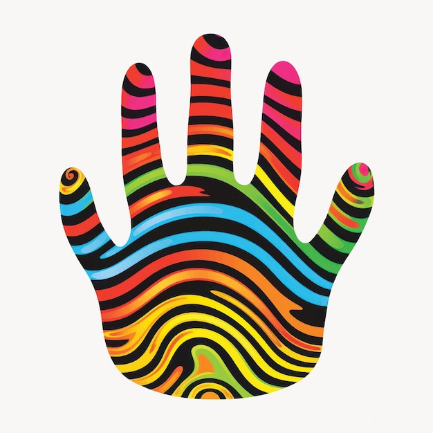 Ilustración a mano abstractamente colorida