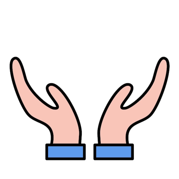 Ilustración de la mano de agua plana