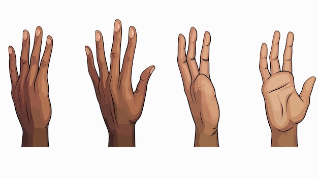 Ilustración de la mano de dibujos animados que da cinco gestos el concepto de comunicación positiva