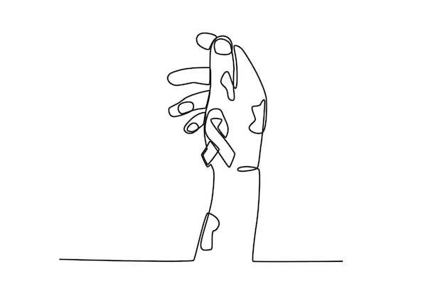 Ilustración de la mano de un leproso dibujo en línea del Día Mundial de la Lepra