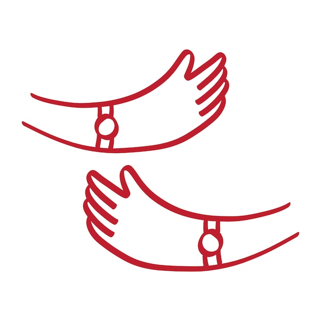 Ilustración de la mano línea simple