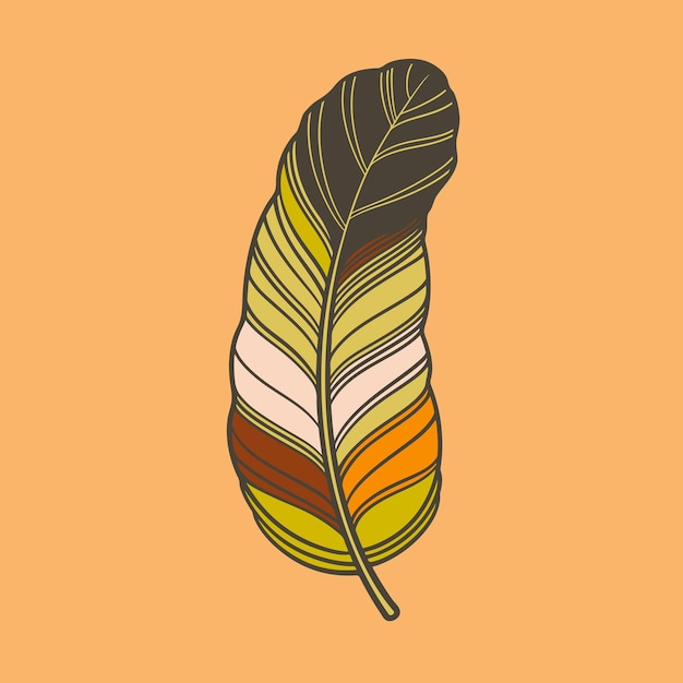 Vector ilustración a mano del logotipo de plumas vintage