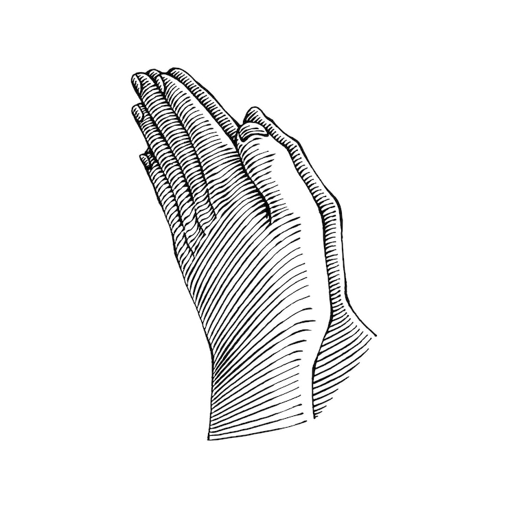 Vector una ilustración de una mano orando