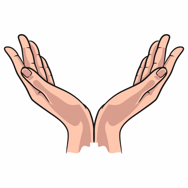 Vector ilustración de la mano rezando a todo color