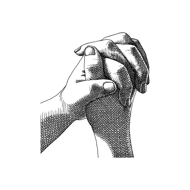 Vector ilustración de la mano rezando