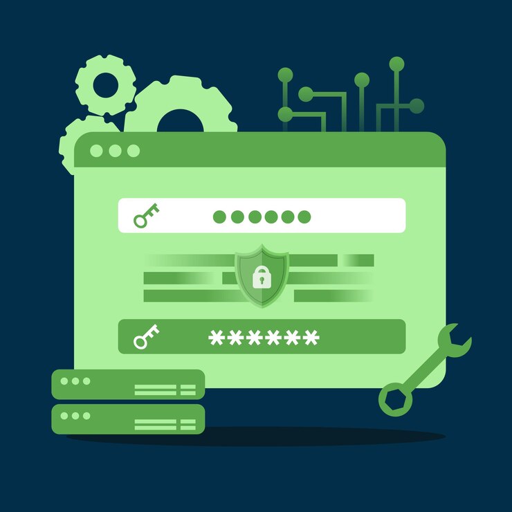 Vector ilustración de mano vectorial seguridad cibernética mantenimiento de datos de usuario seguro y actualizado