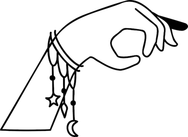 Ilustración de manos de estilo boho dibujado a mano