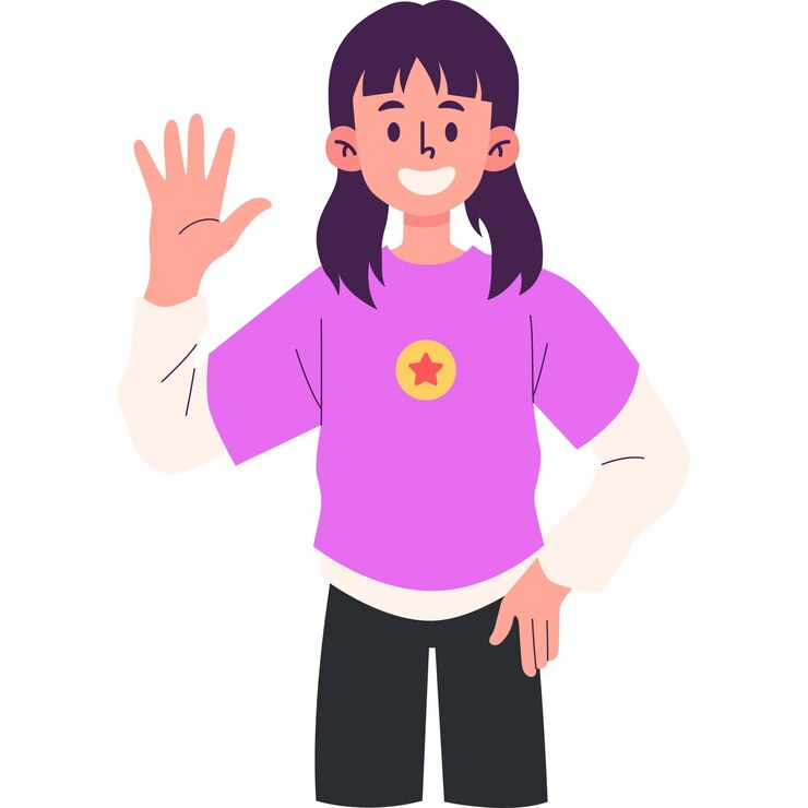 Ilustración de las manos de la niña