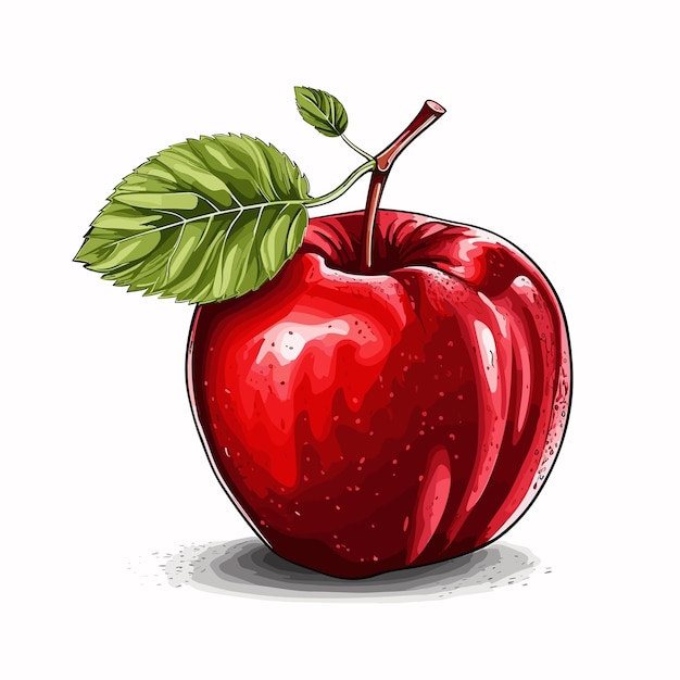 Ilustración de una manzana aislada sobre un fondo blanco