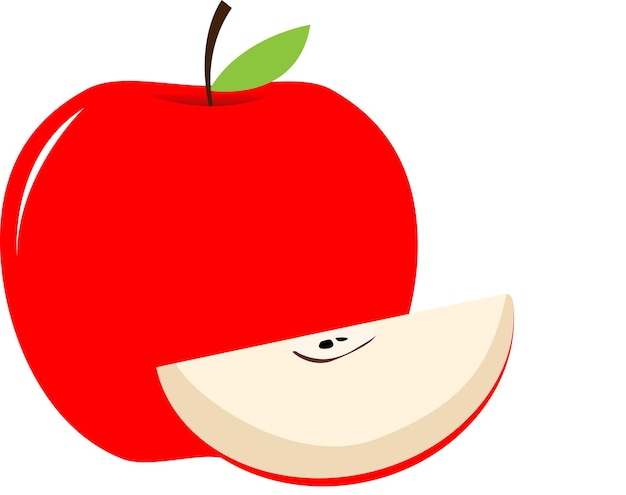 Ilustración de una manzana fresca