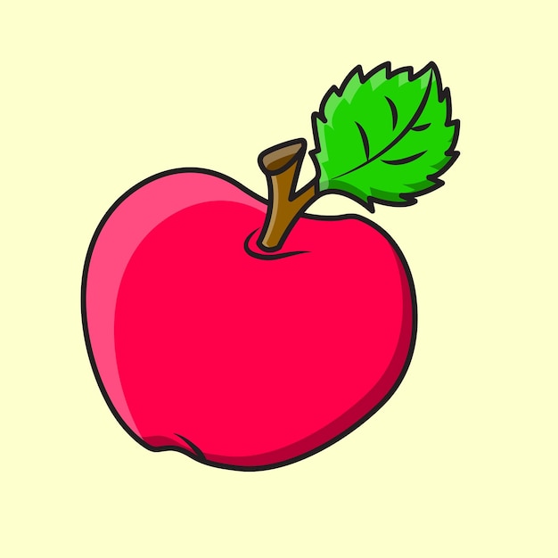 ilustración, de, manzana, fruta, vector, manzana, dibujo